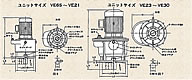 VEF形　ギヤードモータ　外形寸法表(VE6～VE30）
